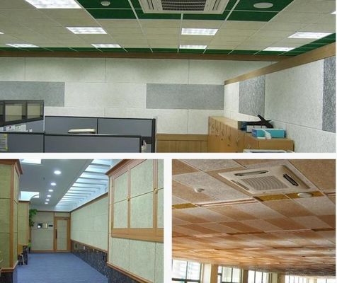 Plafond Panneau d'absorption sonore acoustique en laine de bois 55.00cm * 60.00cm * 10.00cm Taille du colis