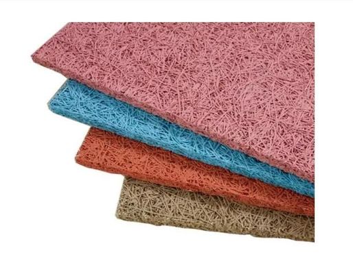 Panneau acoustique en laine type rainure bois absorbant le son en fibre de ciment plafond / panneau mural