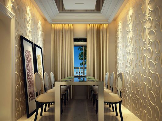 Panneau diffuseur mural 3D à bord carré d'isolation acoustique pour décoration écologique