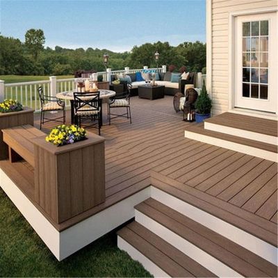 Type de plancher en bois composite 150 mm*25 mm pour plancher extérieur Plancher en bois massif composite