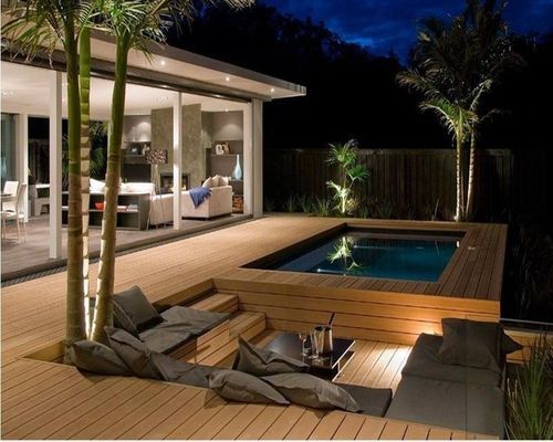 Plancher en bois composite en WPC brun pour jardin étanche