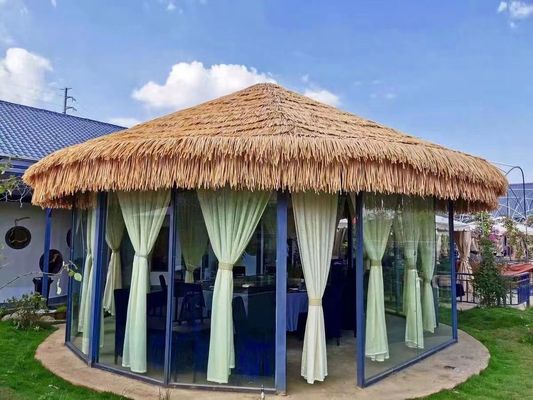 Carreaux de toiture de chaume tropicale synthétique ignifuge sur mesure pour les cabanes de Tiki en HDPE