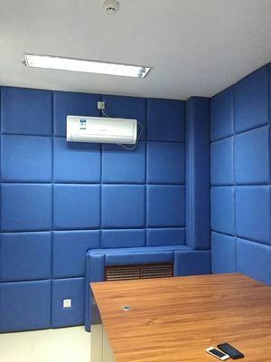 Décoration de salle de réunion bordure carrée panneau mural acoustique en fibre de verre grade incendiaire B2