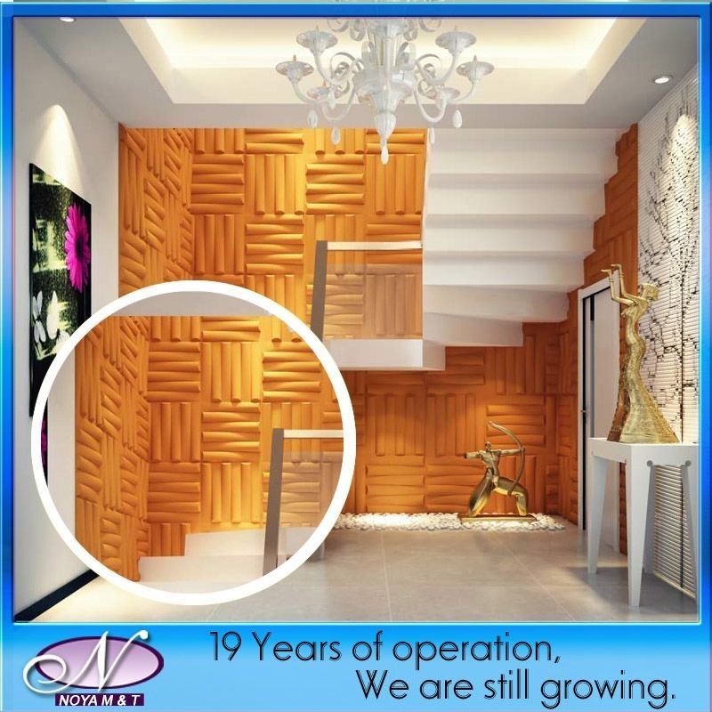 Panneau 3D de construction 500 mmx500 mm Absorption acoustique du son Matériau de décoration murale